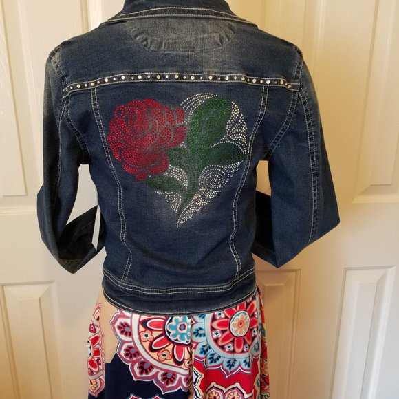 Bling Jacket Brand New Stonewashed Classic Denim M - Picture 3 of 16